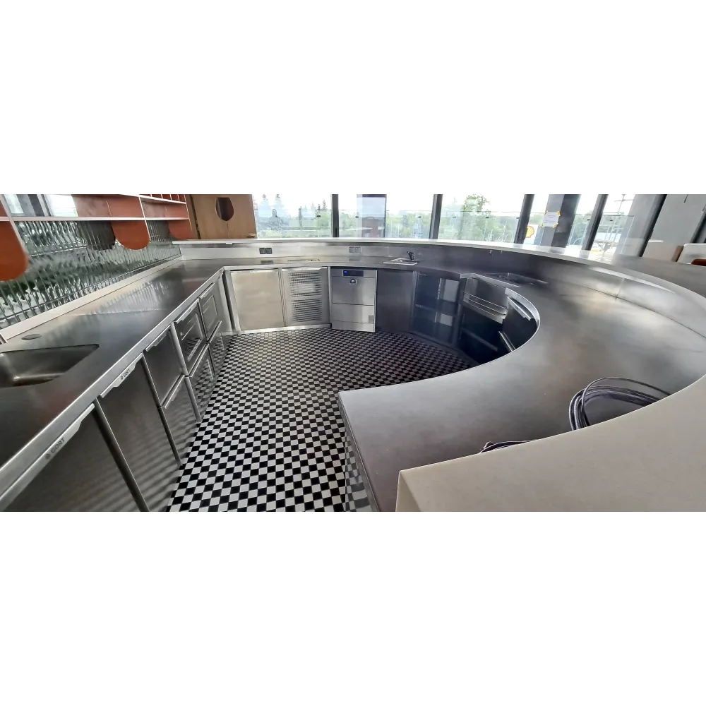 Bar station with basins and bottle racks 1100