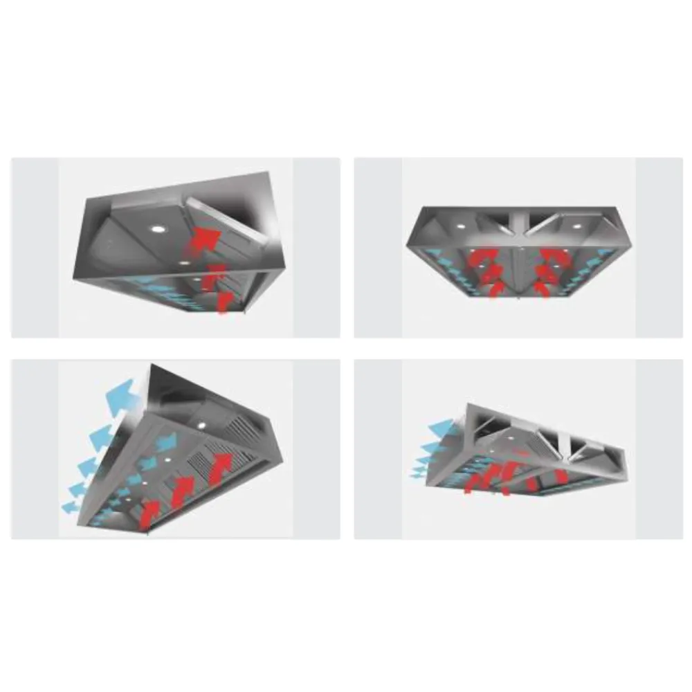 Hotte îlot avec jet d air et apport d air HFCD 1400