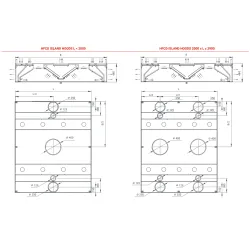 Hotte îlot avec jet d air et apport d air HFCD 1400