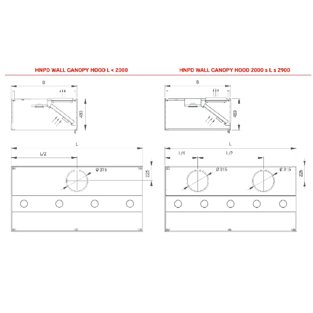 Hotte aspirante murale HNPD 2300