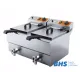Double deep fryer with tap - 2 x 8 liters