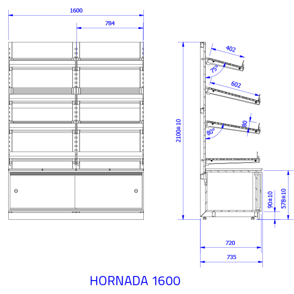 Shelf HORNADA 1600DP