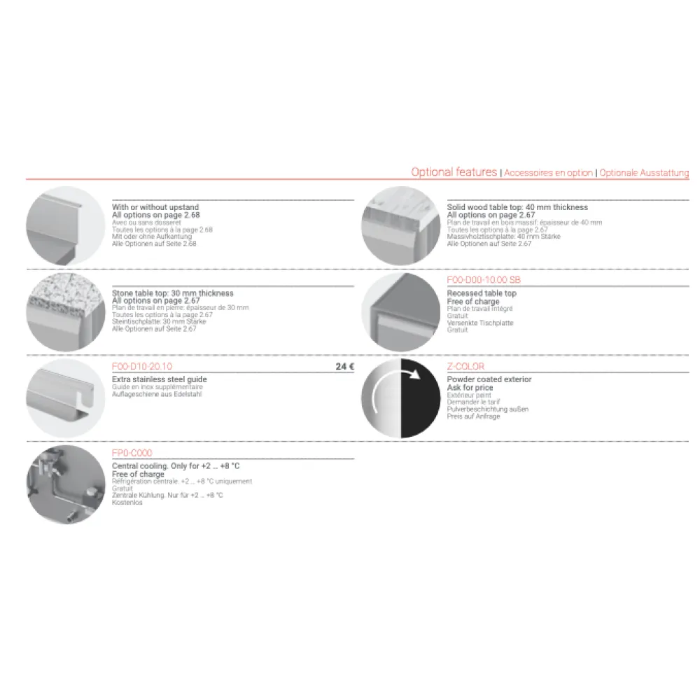 Table réfrigérée pour plateaux de cuisson P307