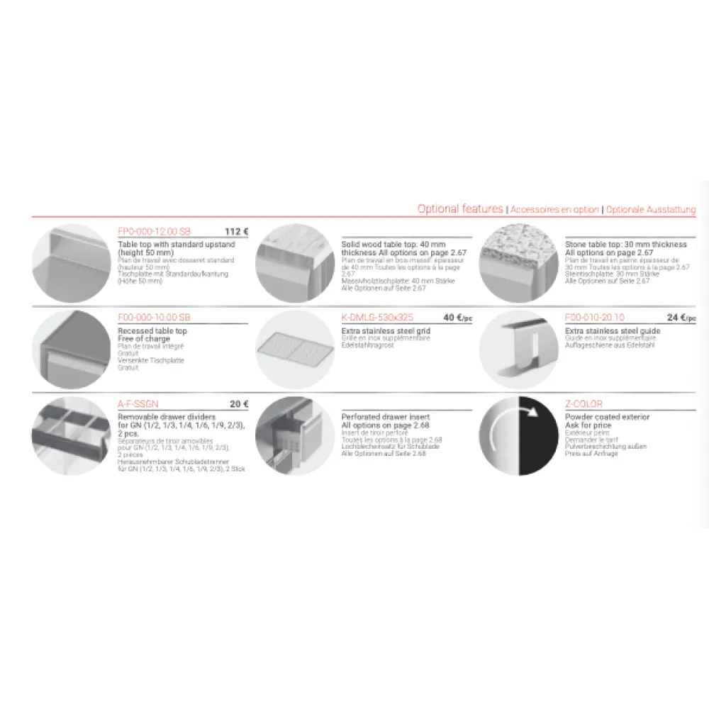 Table réfrigérée avec mécanisme élévateur P303, 1920 mm