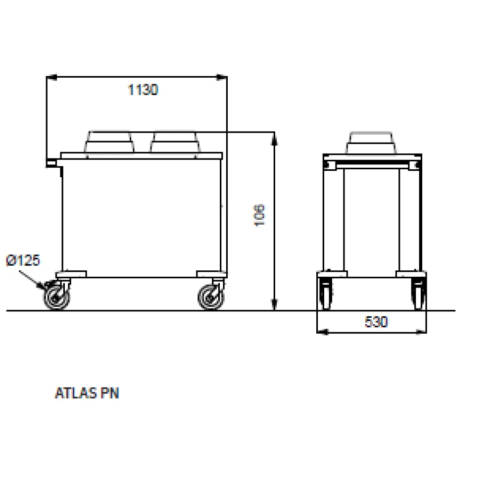 CHARIOT DISTRIBUTEUR D'ASSIETTES ATLAS PN 28