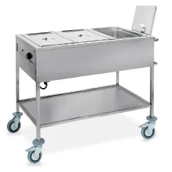 CHARIOT THERMIQUE BAIN MARIE EN ACIER INOXYDABLE CAPRICORNO 3 GN1/1