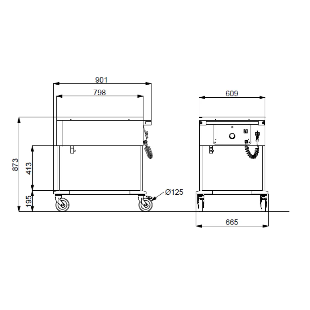 CHARIOT BAIN-MARIE EN ACIER INOXYDABLE COMPASS 2BM