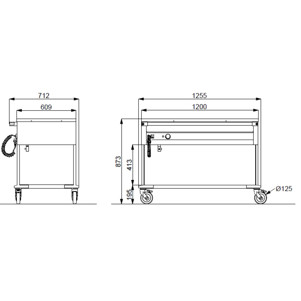 CHARIOT BAIN-MARIE EN ACIER INOXYDABLE COMPASS 3 F