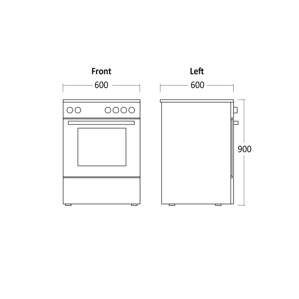 Electric stove with oven FCC800W