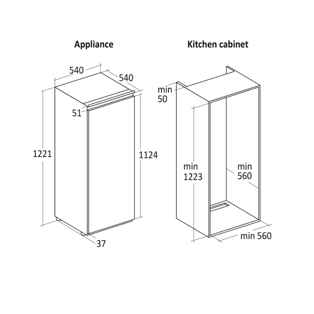 Réfrigérateur encastrable BIK 222 W