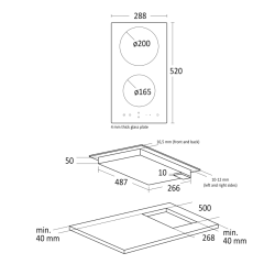 Ceramic stove hob K 30 Domino