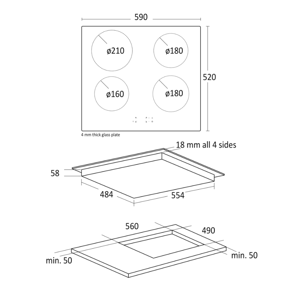 Induction stove hob IKP 60