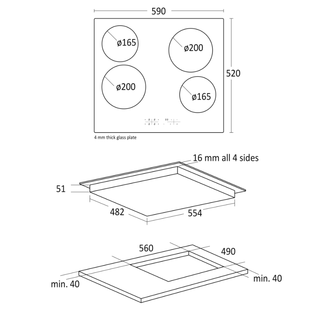 Ceramic stove hob K 61