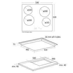 Ceramic stove hob K 61
