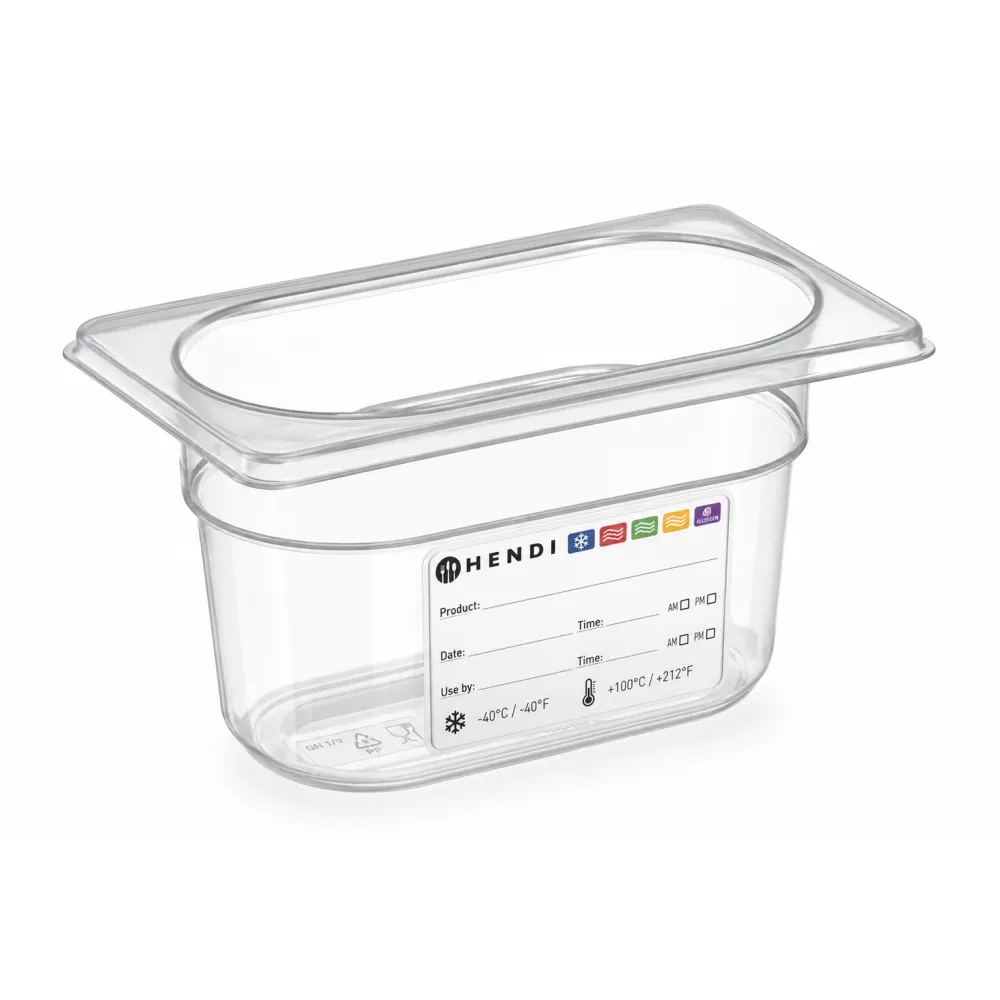 Bac gastronorme GN1/9 en polypropylène 100 mm HENDI