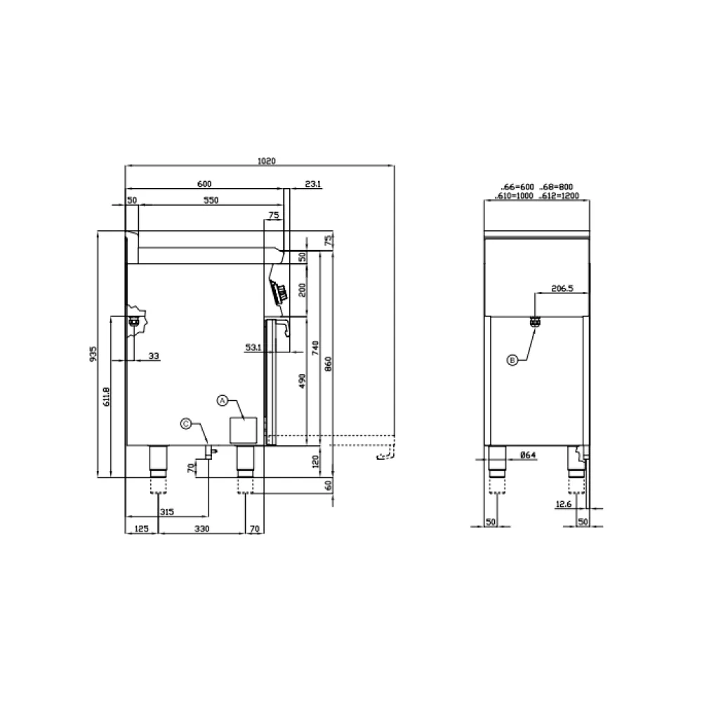 Plaque de cuisson électrique avec four pour navires LOTUS CFM4-66ETX/V