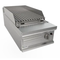 Plaque grill à gaz rainurée avec pierres de lave LQ/BS1BB