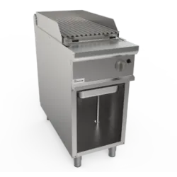 Gril à pierres de lave gaz avec surface rainurée et armoire neutre LQ/BS1BA