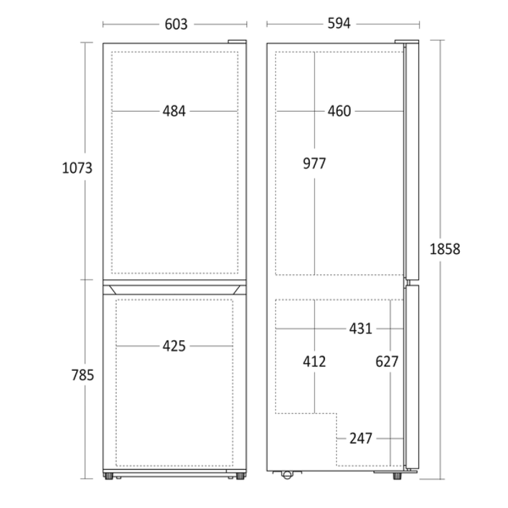 Réfrigérateur combiné 219 L + 96 L Scandomestic HOME CBF315XE
