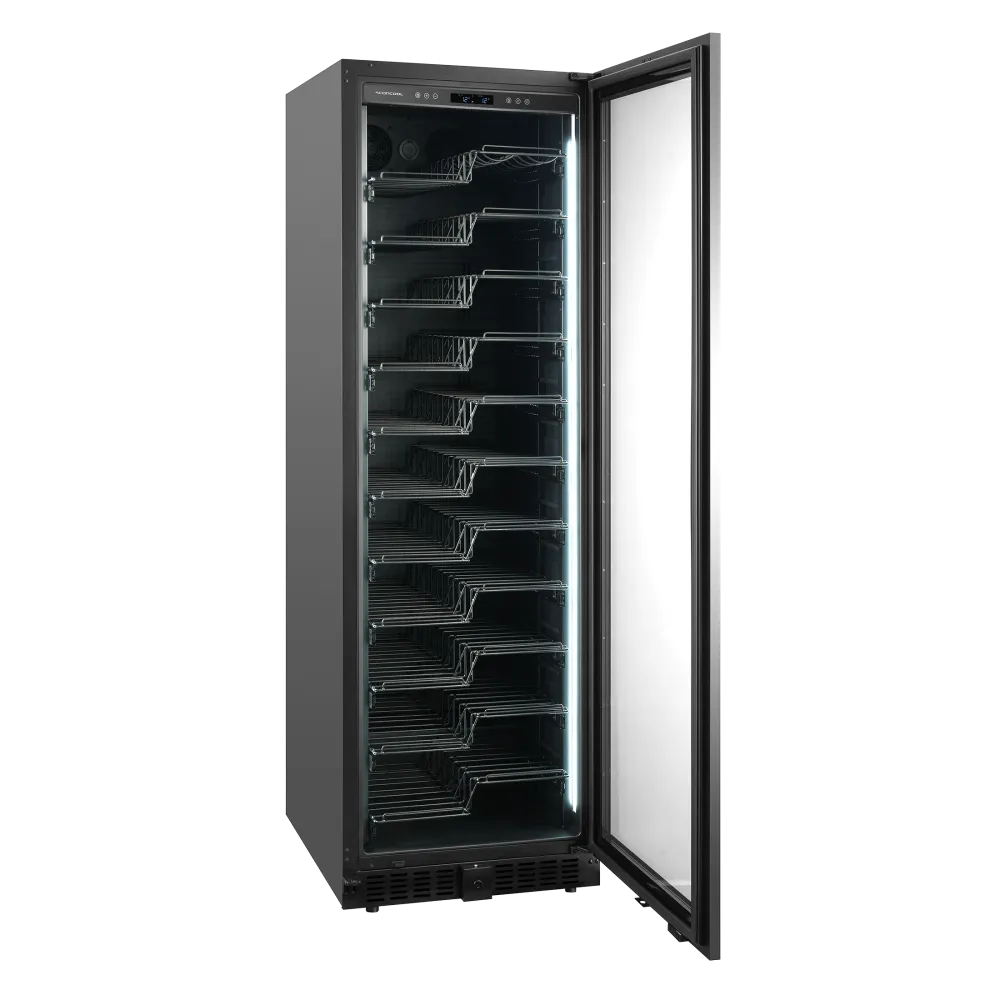 Cave à vin professionnelle SCANDOMESTIC WC1281BF noire 128 bouteilles