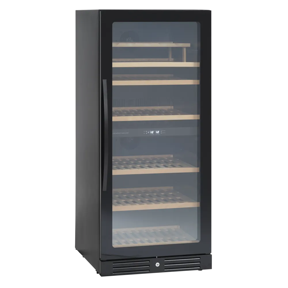 Armoire de présentation vin SCANDOMESTIC SV 104 B noire 90 bouteilles