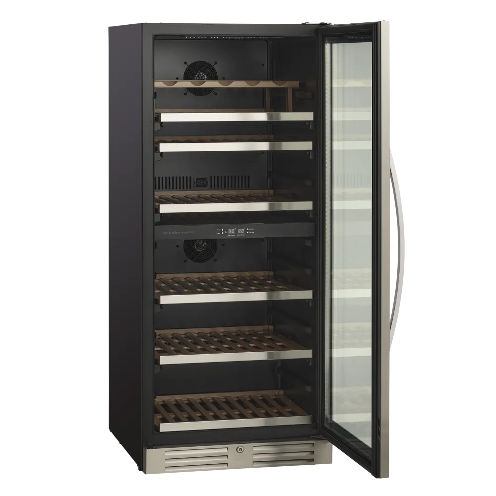 Armoire réfrigérée pour vin SCANDOMESTIC SV 104 X - 90 bouteilles