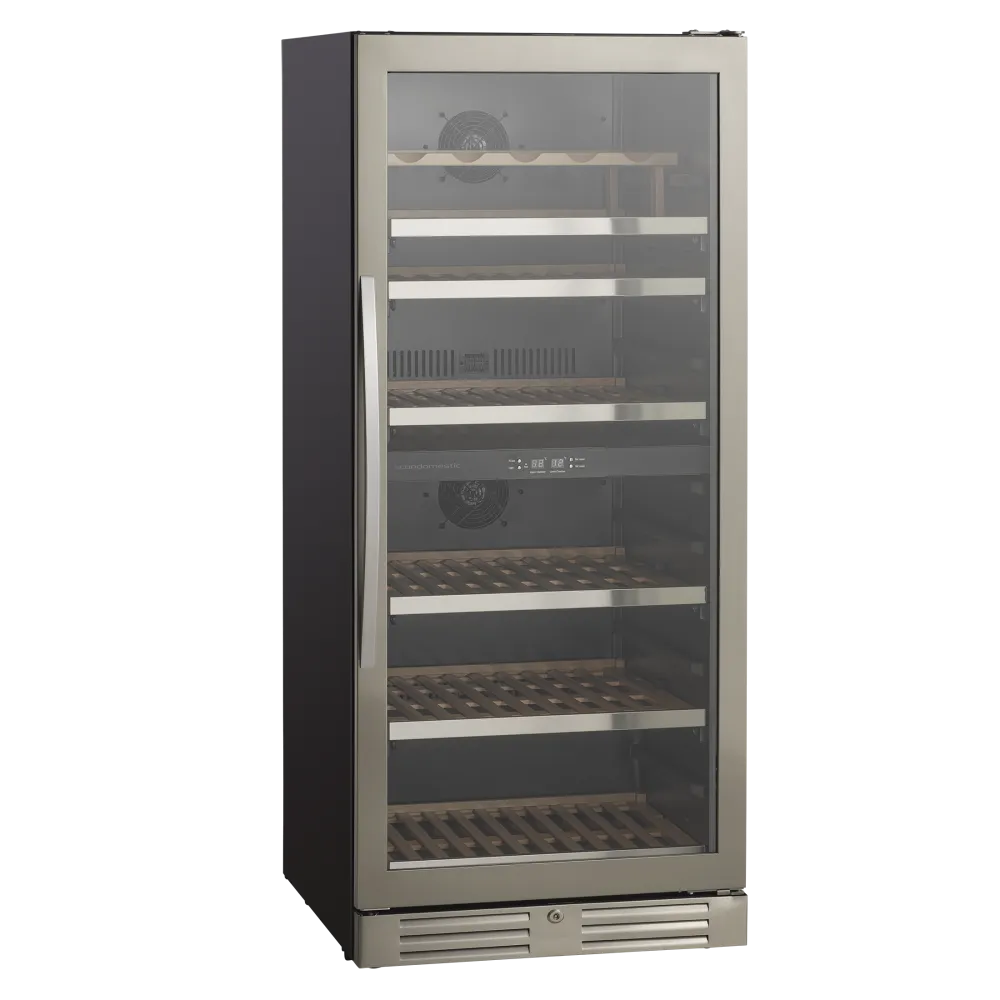 Armoire réfrigérée pour vin SCANDOMESTIC SV 104 X - 90 bouteilles