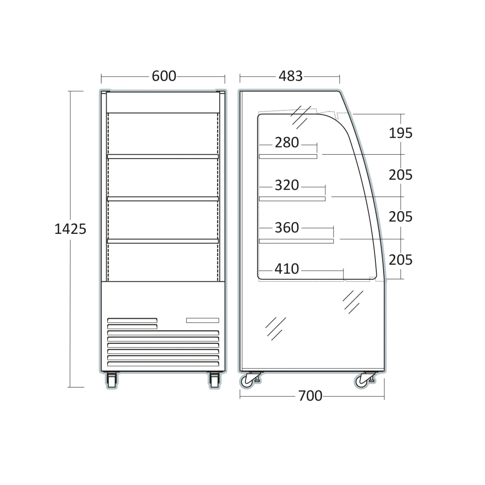 Vitrine réfrigérée SCANDOMESTIC OFC60B 135 L
