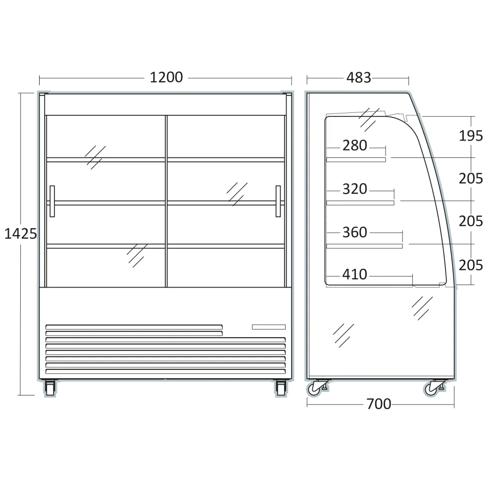 Vitrine réfrigérée SCANDOMESTIC 283 L OFC120BG noire