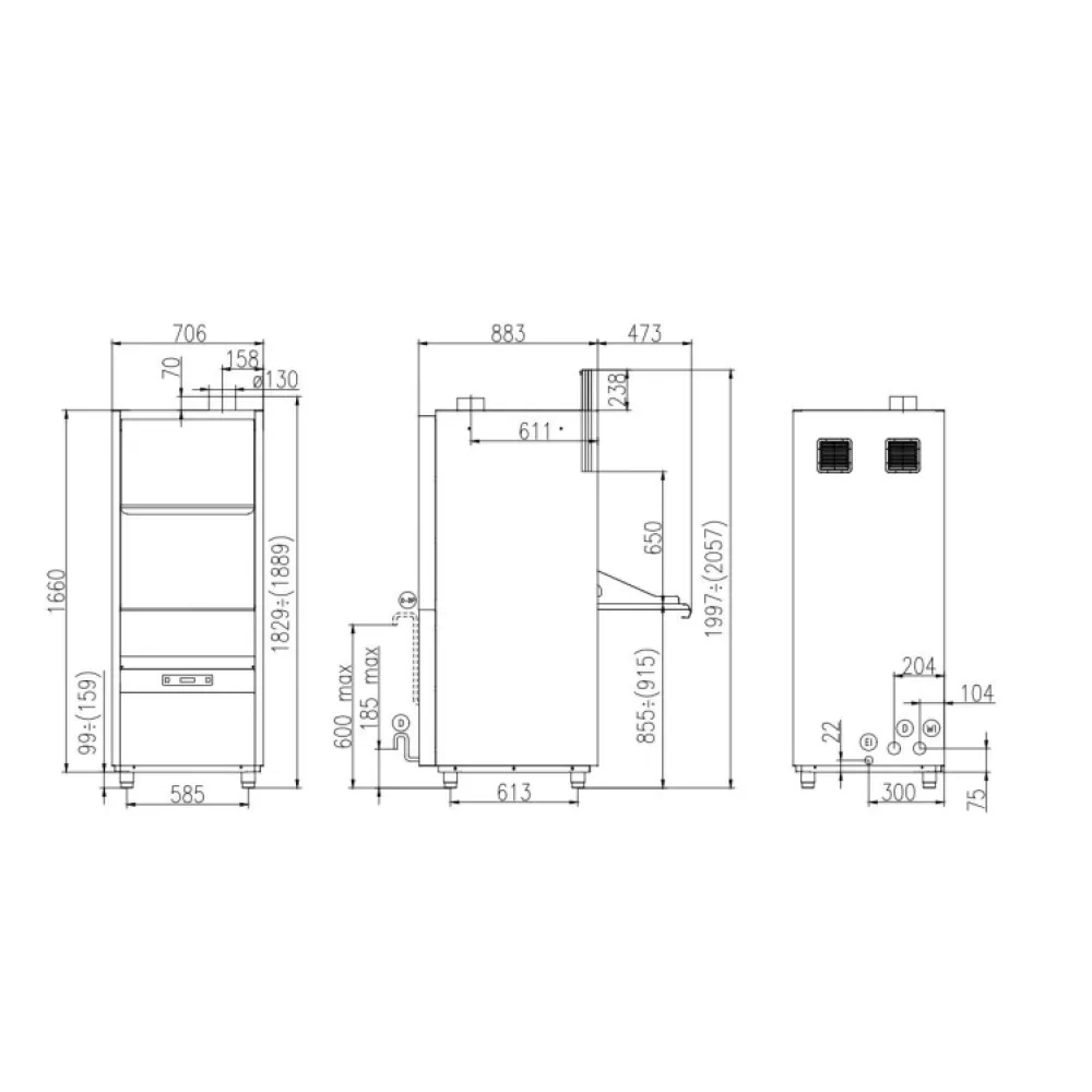 Laveuse de pots et ustensiles KASTEL UK55/80 EPI PRS 565 × 690 mm