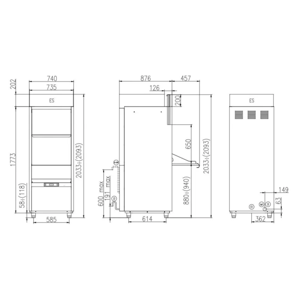 Lave-ustensiles professionnel KASTEL UK55/80EPIES panier 565x690 mm