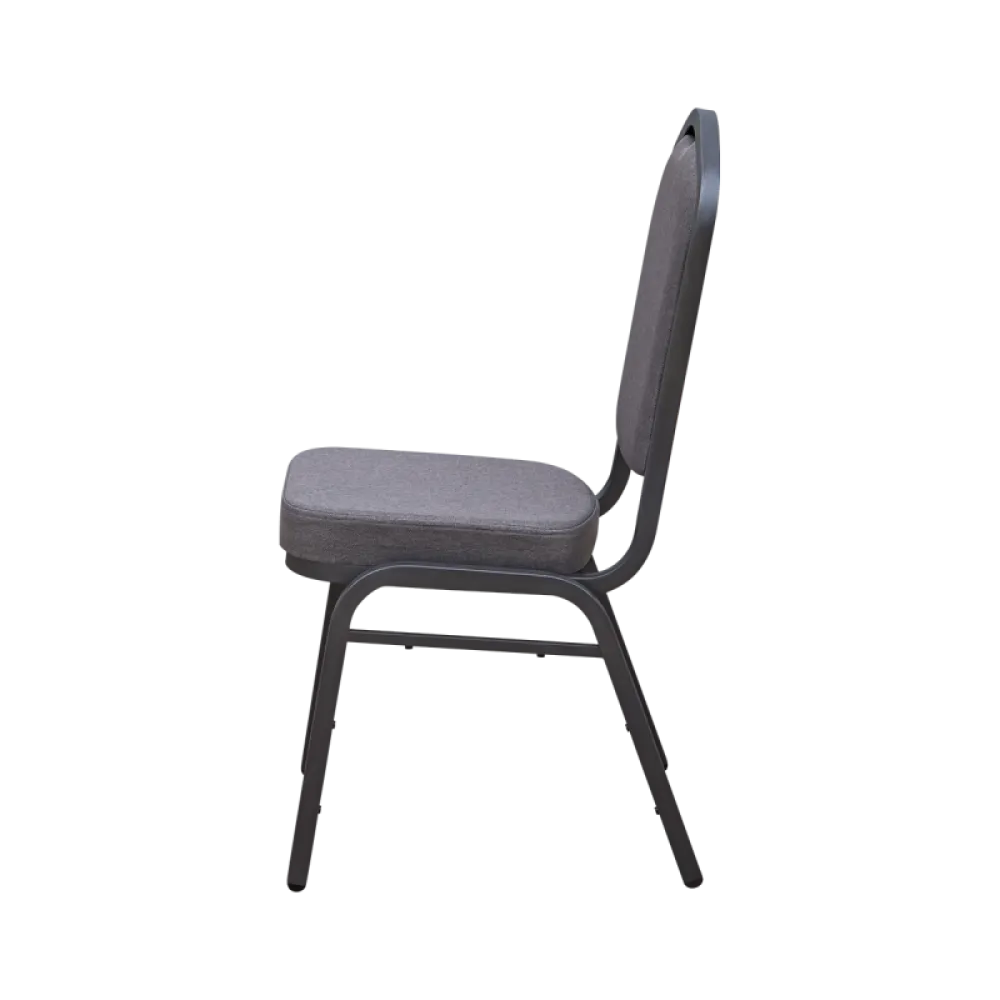 Chaise de banquet empilable TANGO en acier gris foncé