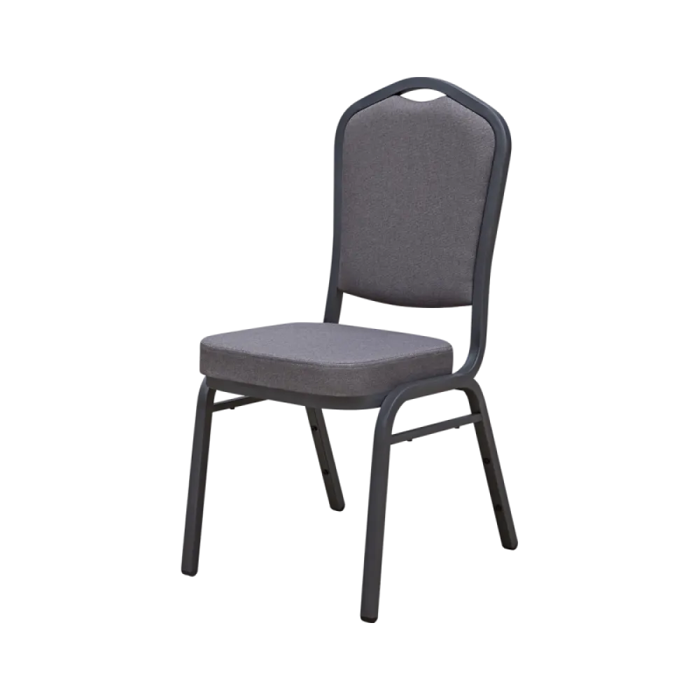 Chaise de banquet empilable TANGO en acier gris foncé