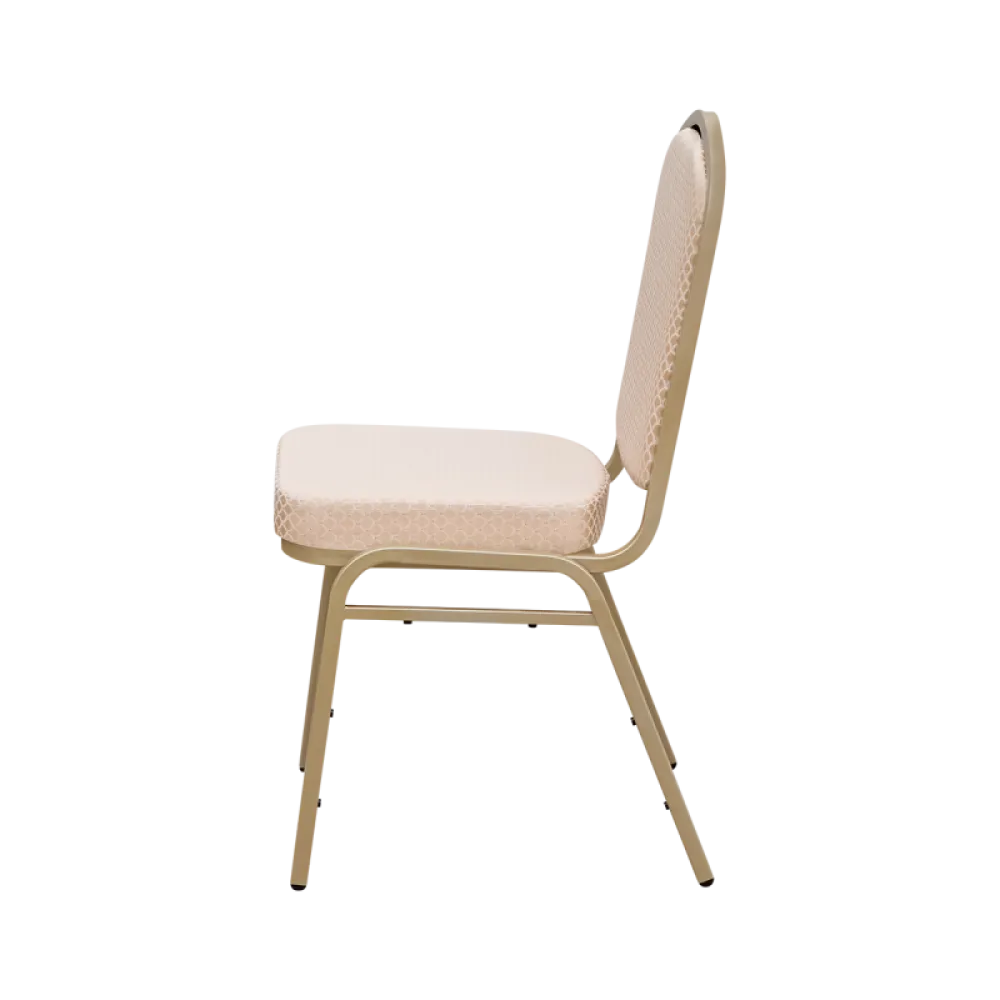 Chaise de banquet empilable ES 314 beige et champagne gold