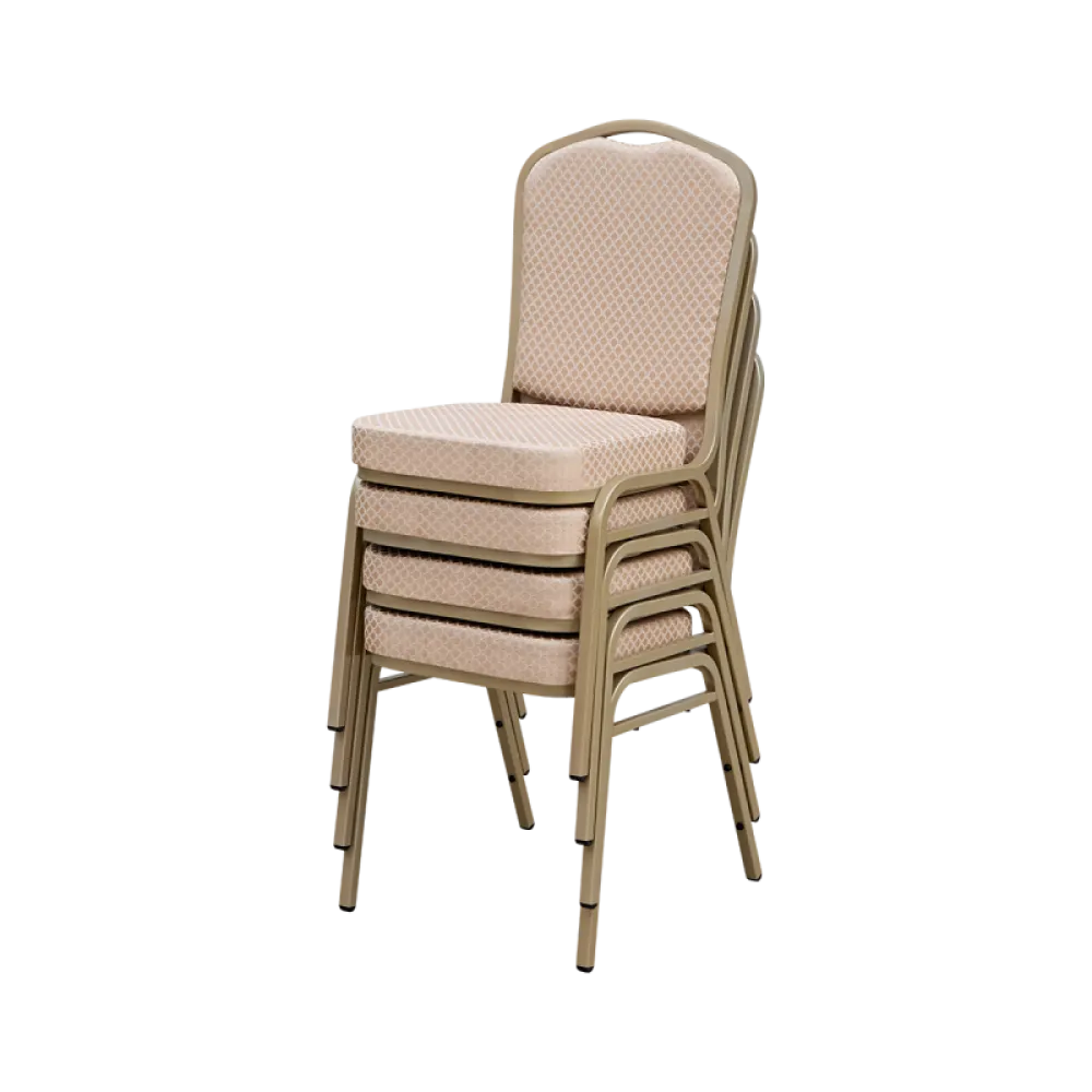 Chaise de banquet empilable ES 314 beige et champagne gold