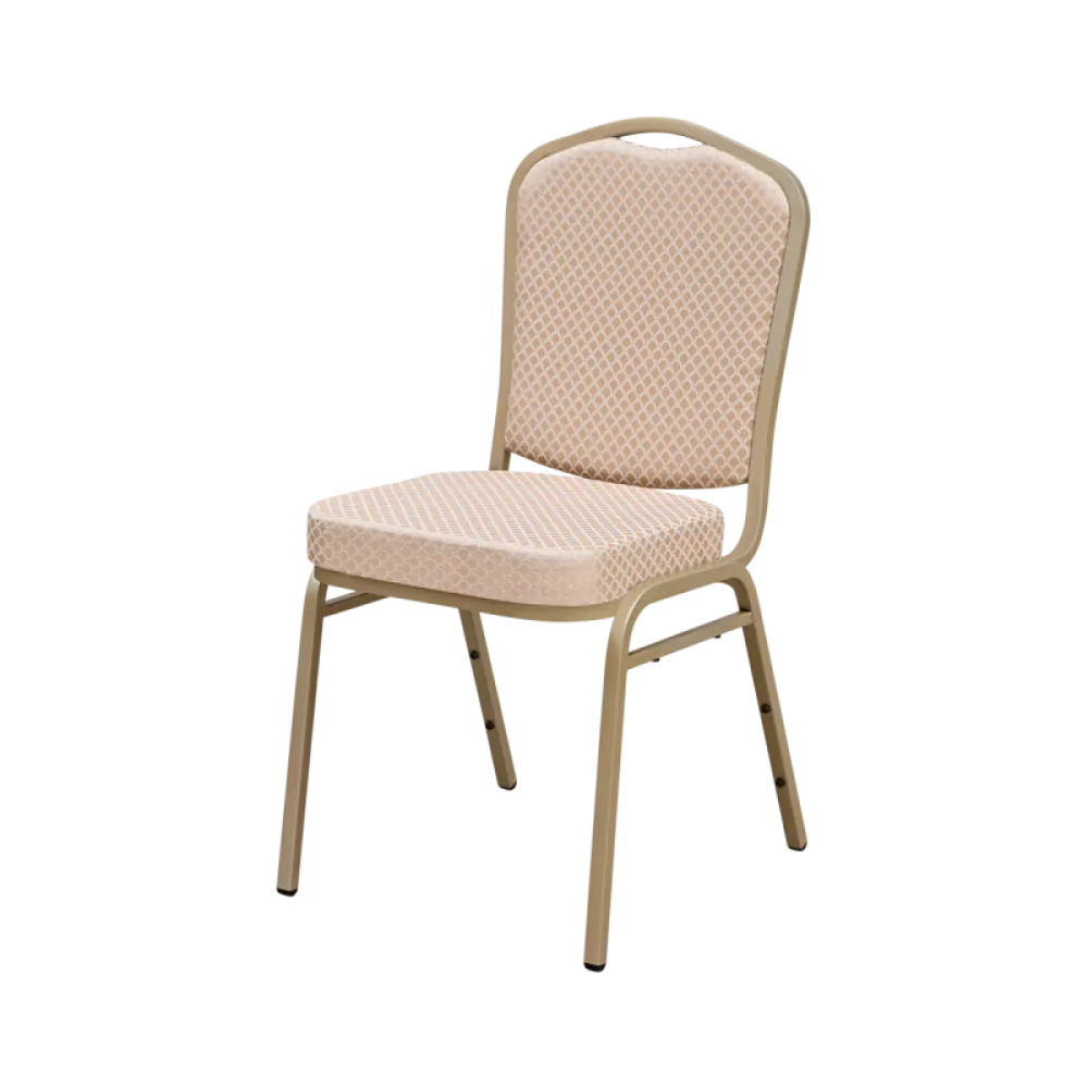 Chaise de banquet empilable ES 314 beige et champagne gold