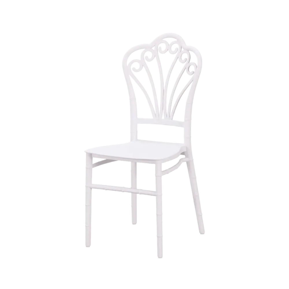 Chaise professionnelle VICTORIA SIMPLE empilable BHS.LV en polypropylène blanc