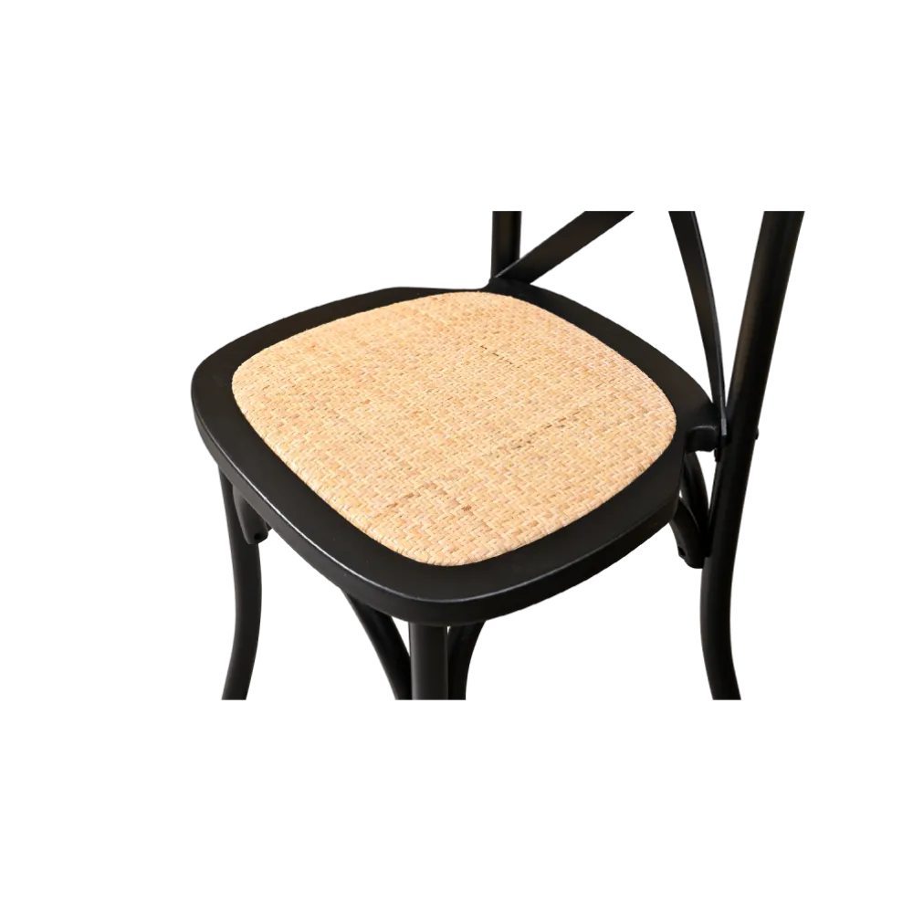 Chaise empilable en bois et rotin tressé RT 2035