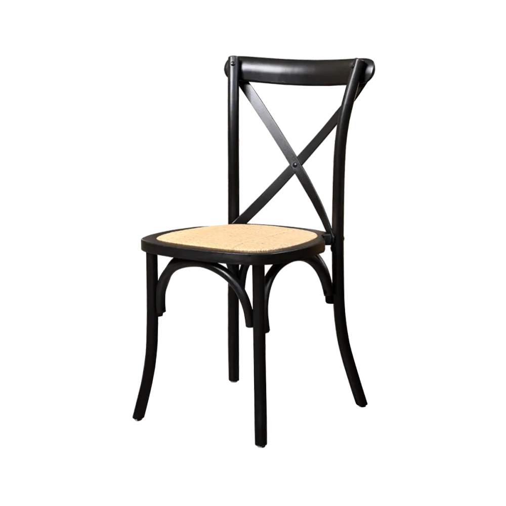 Chaise empilable en bois et rotin tressé RT 2035