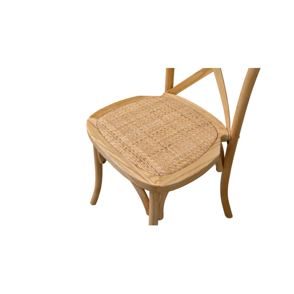 Chaise empilable en bois et rotin tressé RT 2035