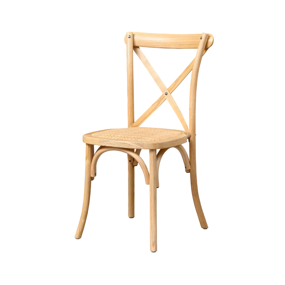 Chaise empilable en bois et rotin tressé RT 2035