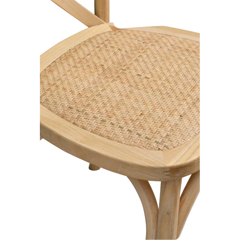 Chaise empilable en bois et rotin tressé RT 2035