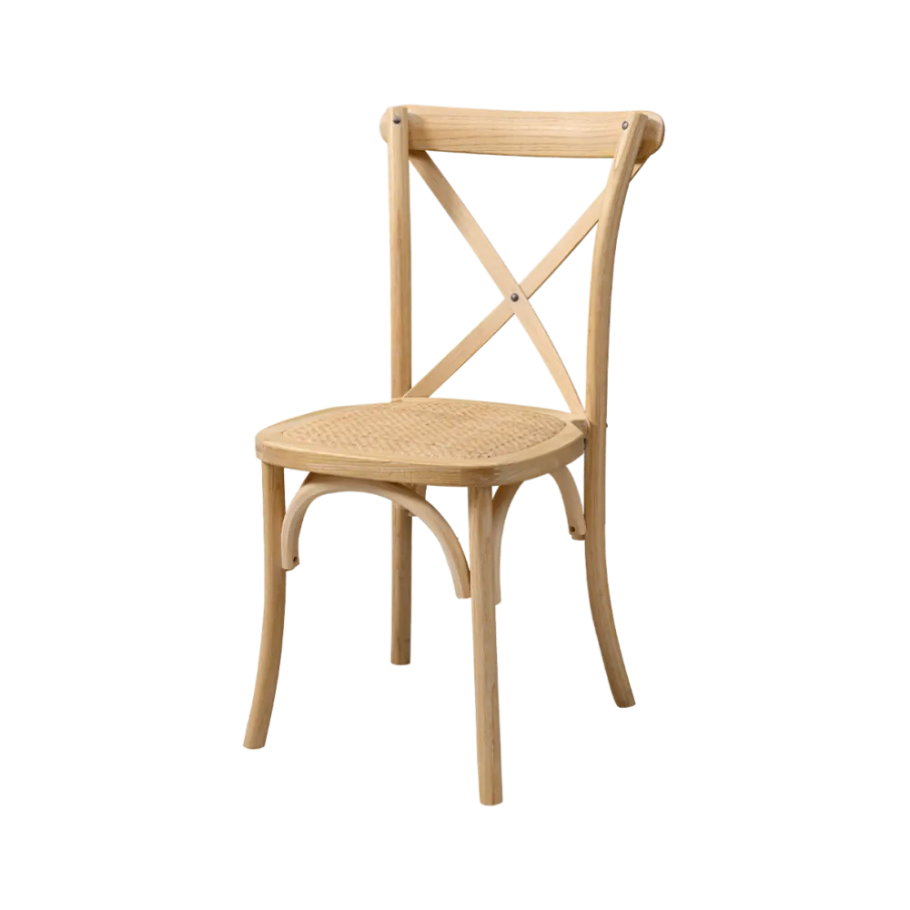 Chaise empilable en bois et rotin tressé RT 2035