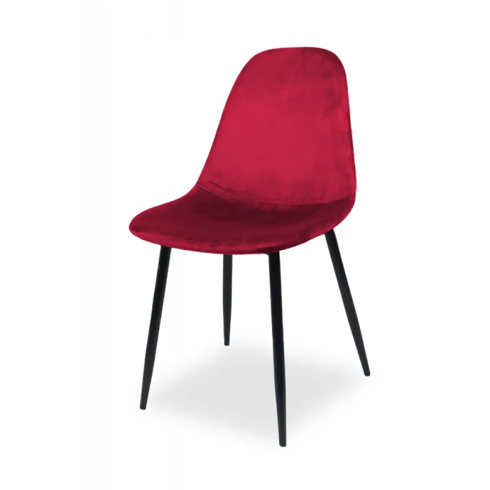 Chaise professionnelle velours rouge BELLA MILANO
