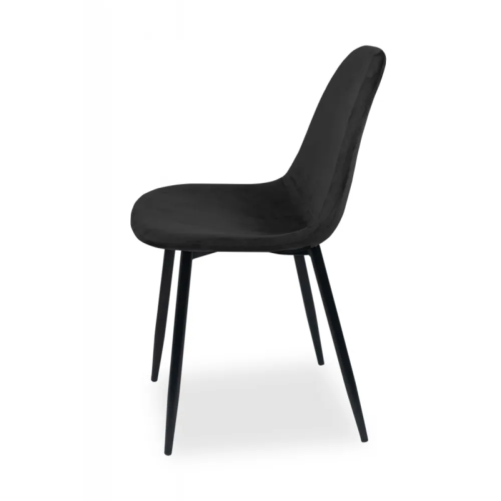 Chaise professionnelle velours BELLA MILANO noire