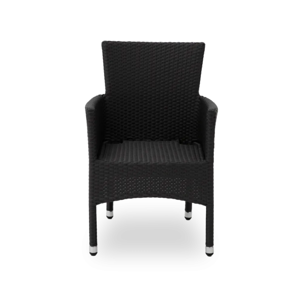 Chaise LORENZO 0101 en technorattan noir