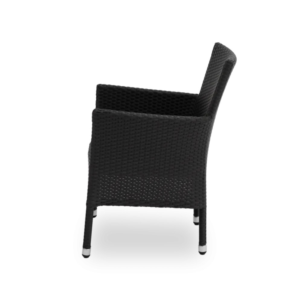 Chaise LORENZO 0101 en technorattan noir