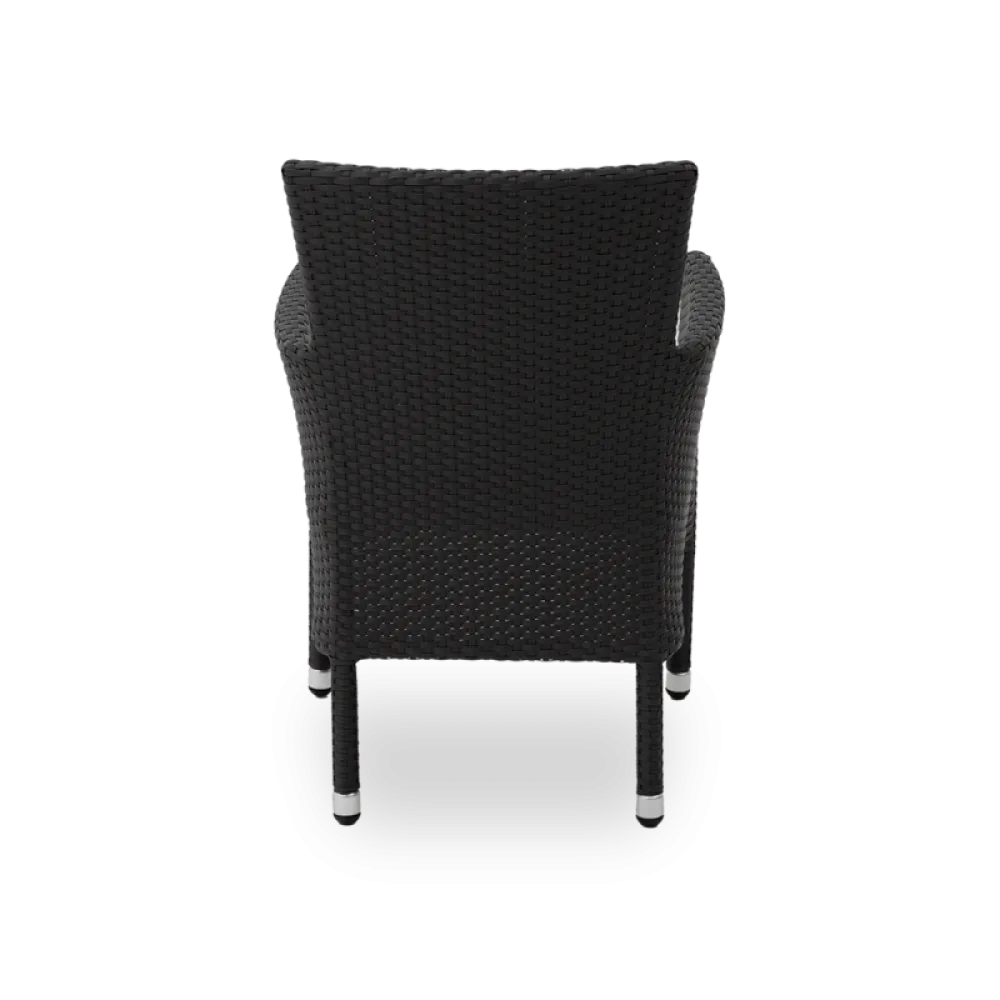 Chaise LORENZO 0101 en technorattan noir