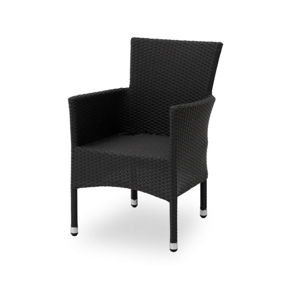Chaise LORENZO 0101 en technorattan noir