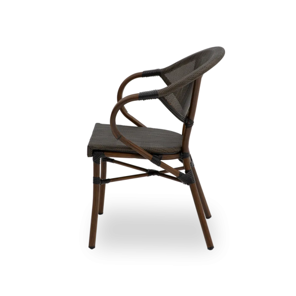 Chaise CAMILLO 7001 en technorattan marron